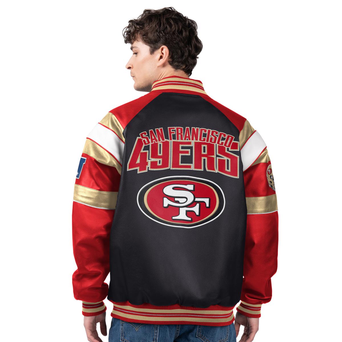 Officially Licensed NFL Men's Faux Leather Varsity Jacket by Glll