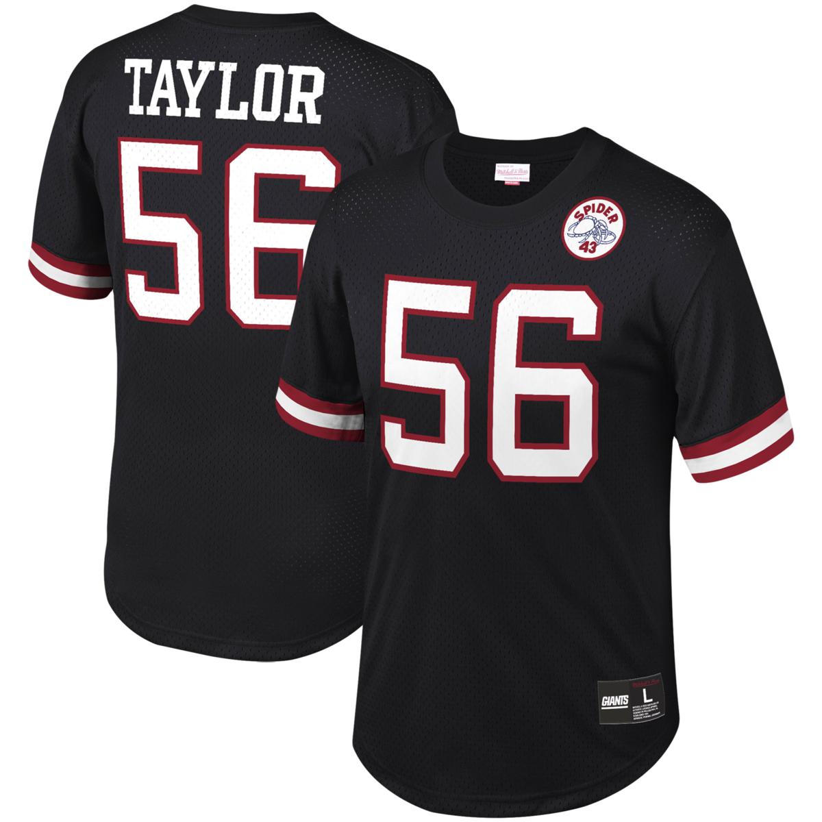 Men's Mitchell & Ness Lawrence Taylor Black New York Giants Retired Player Name & Number Mesh Top