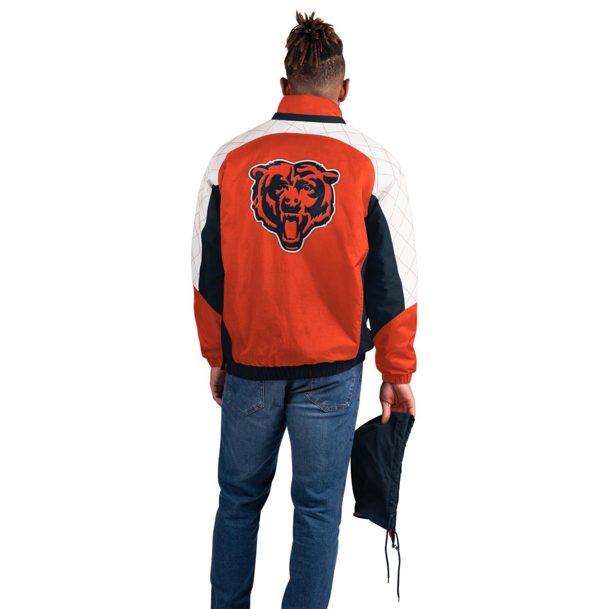 As Is Officially Licensed NFL Faux Leather Varsity Jacket by Glll Chicago Bears / L