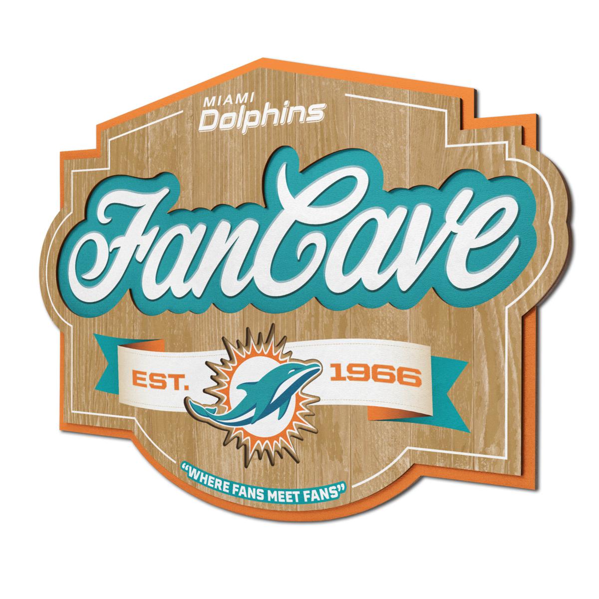 Officially Licensed NFL Miami Dolphins Fan Cave Sign