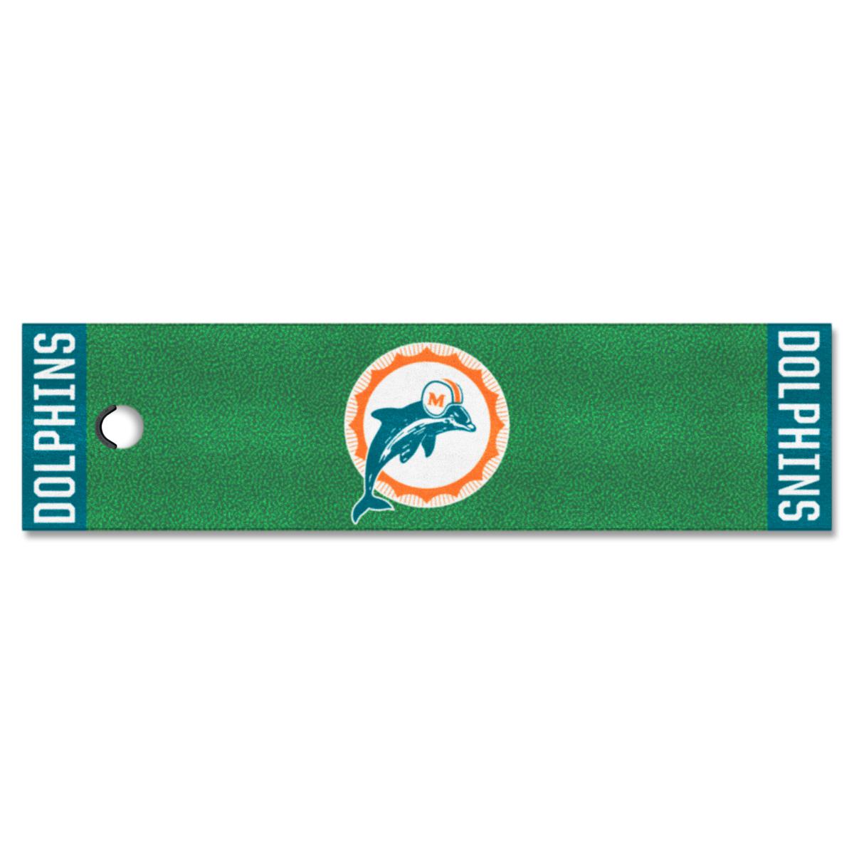 Officially Licensed NFL Miami Dolphins Vintage Logo Football Rug