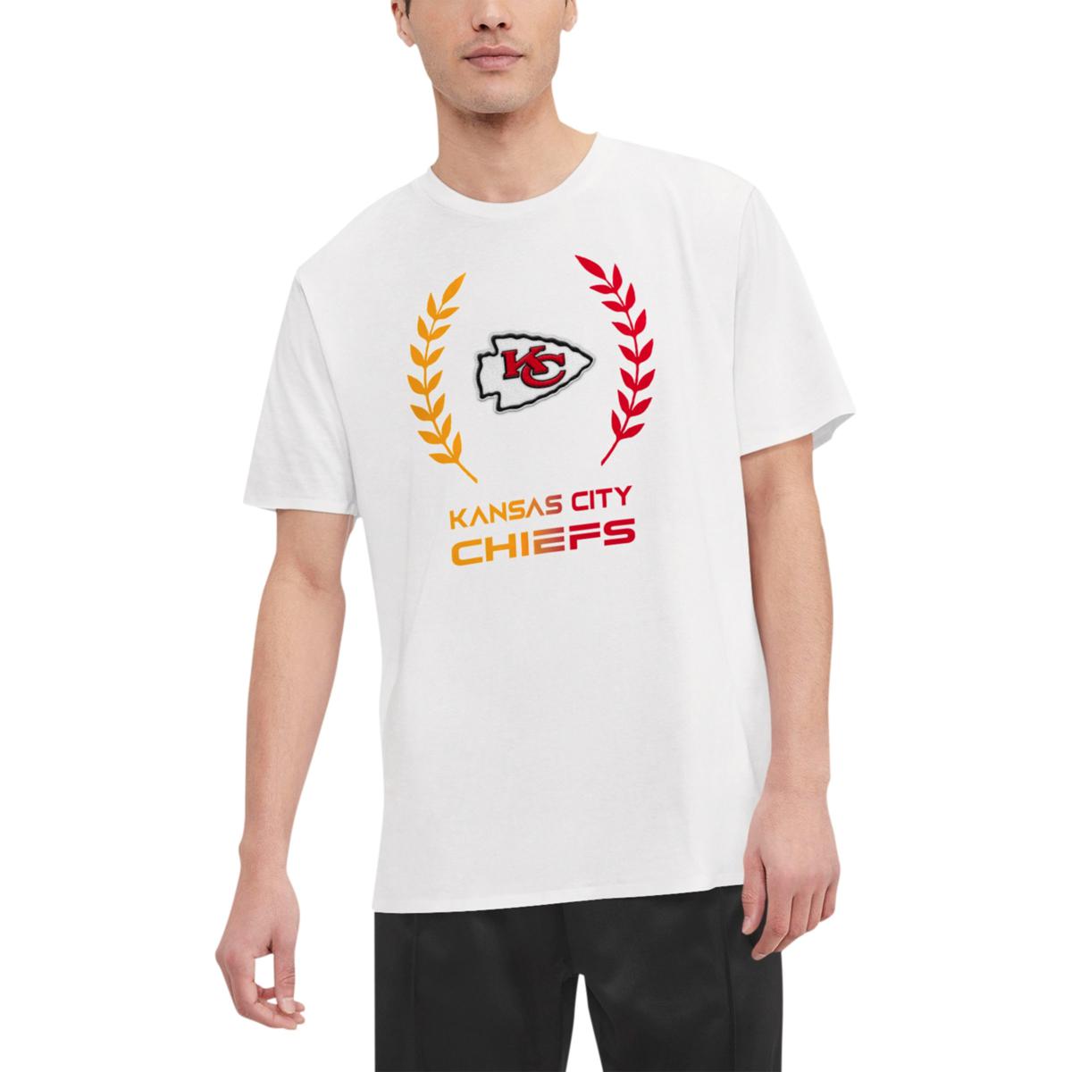 Buy the Mens White KC Chiefs Short Sleeve Crew Neck Pullover T