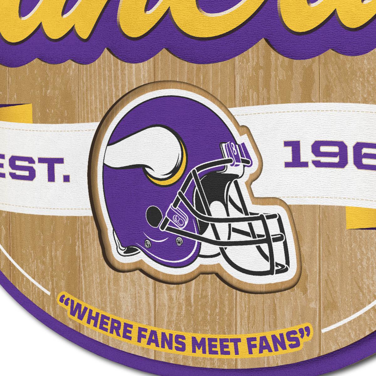 Minnesota Vikings Distressed Round Sign