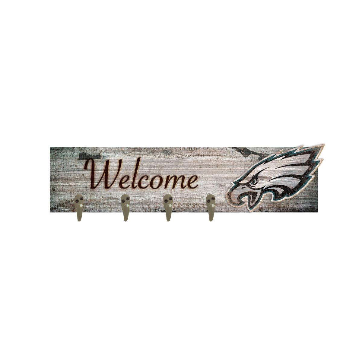 Fan Creations Team Logo NFL 24' x 6' Welcome Coat Hanger Philadelphia Eagles