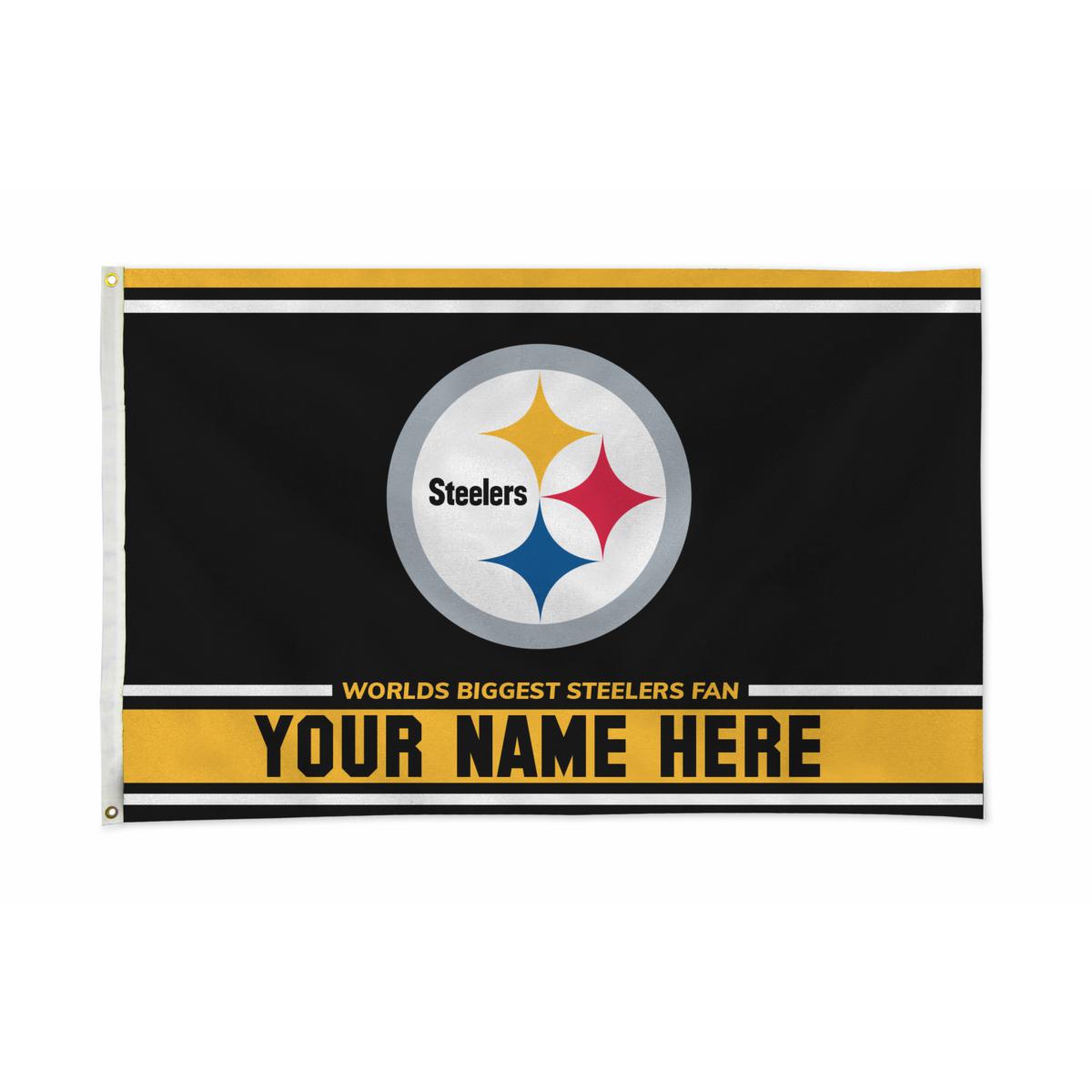 Officially Licensed NFL Pittsburgh Steelers Personalized Banner Flag