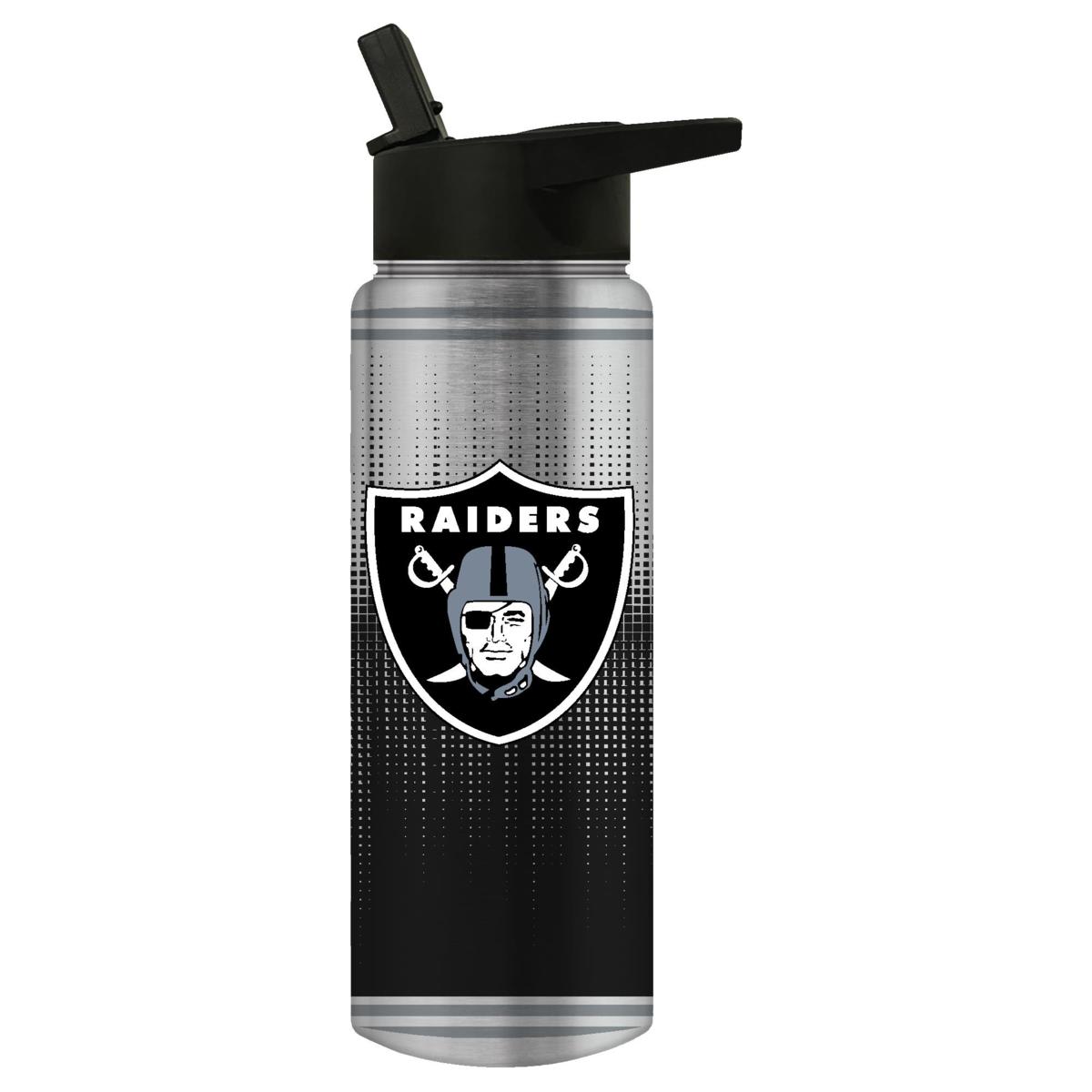 NFL Oakland Raiders Blitz 24 oz Stainless Steel Water Bottle with lid 