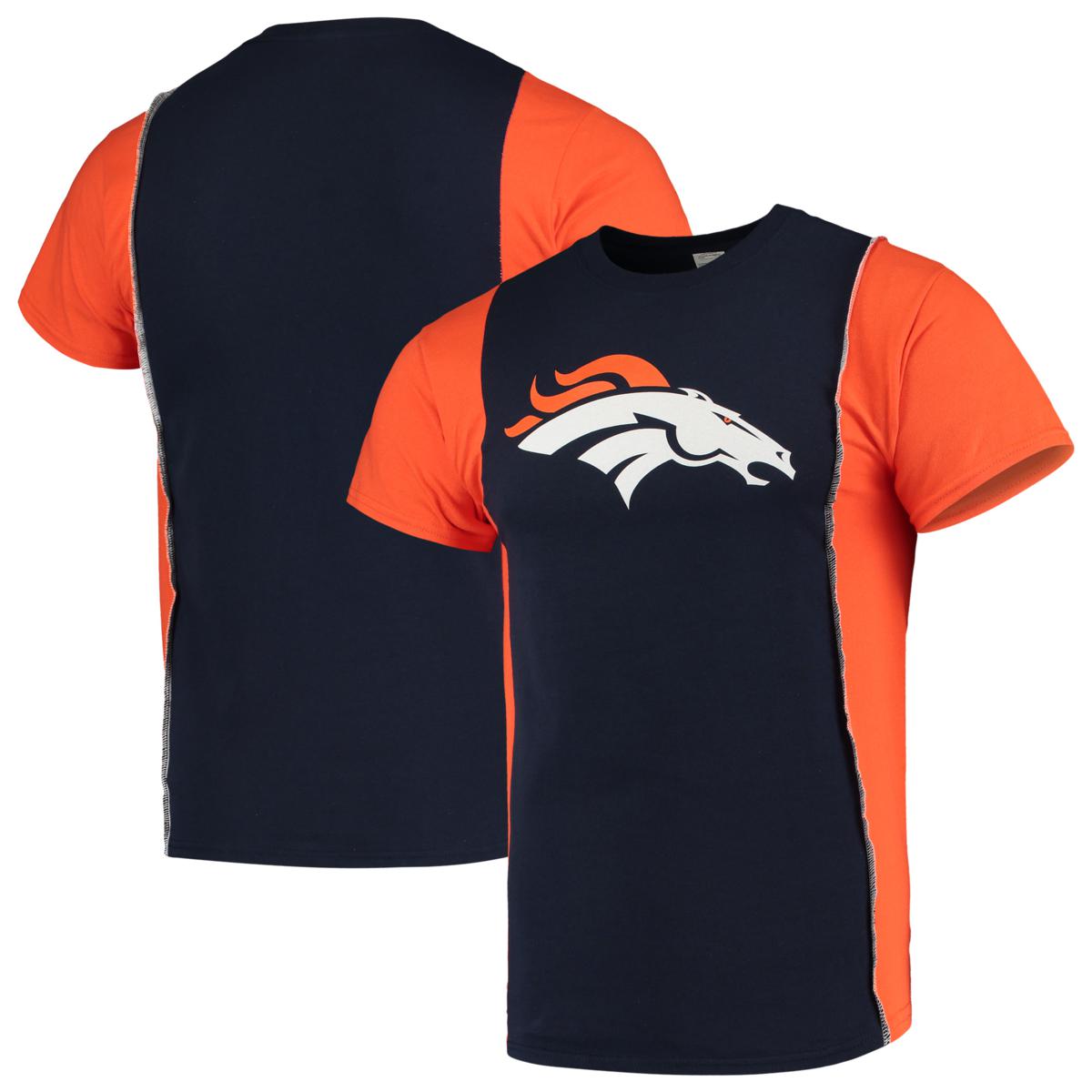 Officially Licensed NFL Refried Apparel Upcycled Split Shirt - Broncos