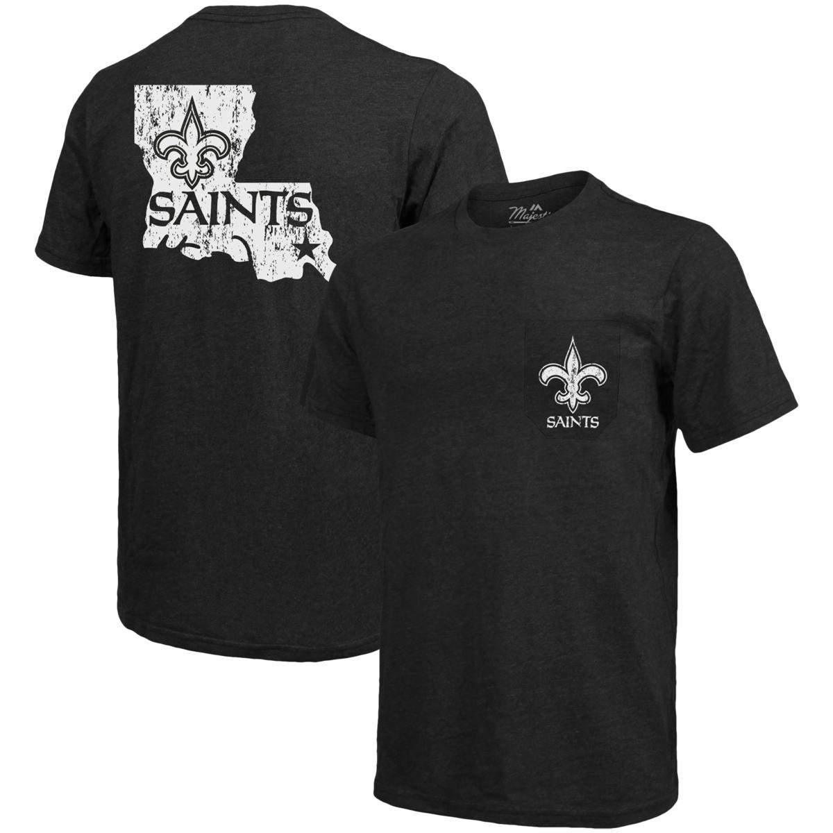 Officially Licensed NFL Saints Majestic Threads Pocket T-Shirt