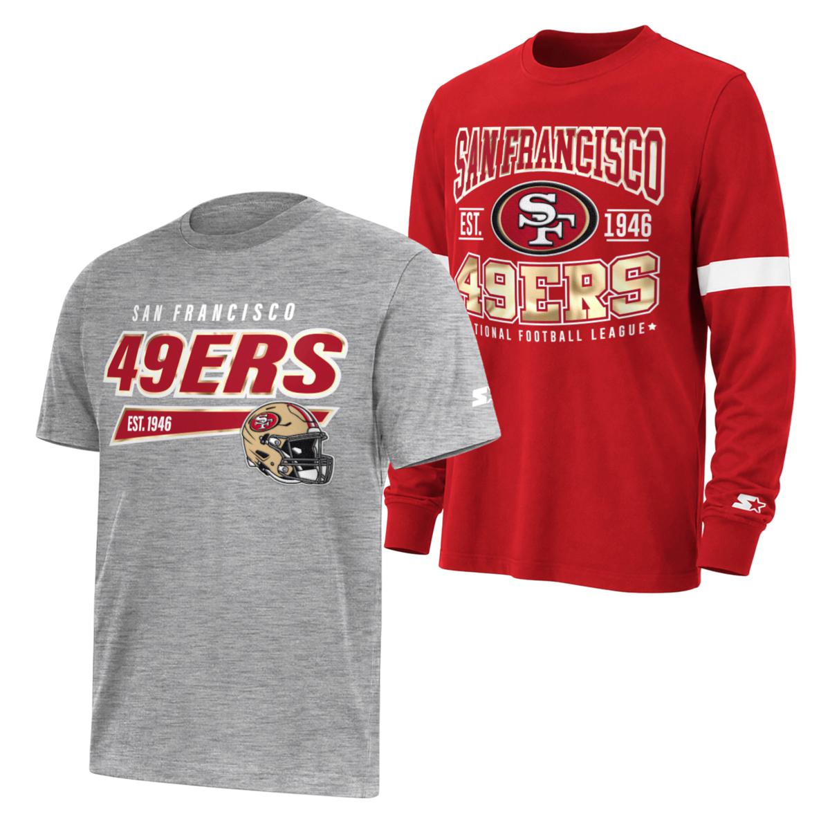 Officially Licensed NFL Short Sleeve & Long Sleeve T-Shirt Combo