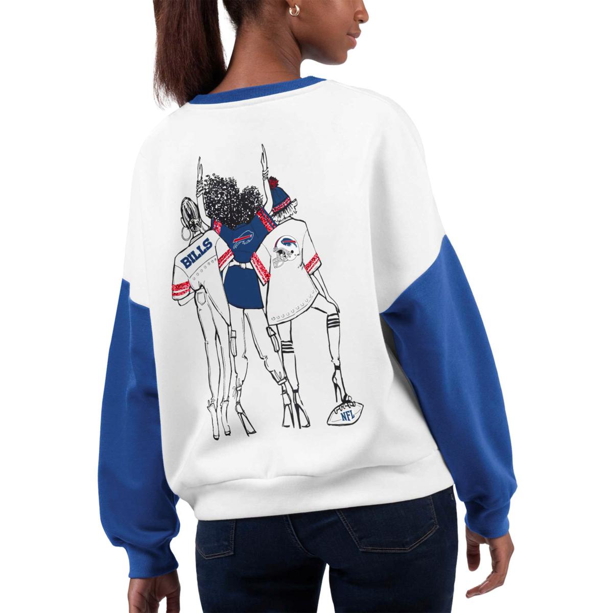 Football Fan Shop Officially Licensed NFL Women's A-Game Fleece Sweatshirt by Glll - Bills