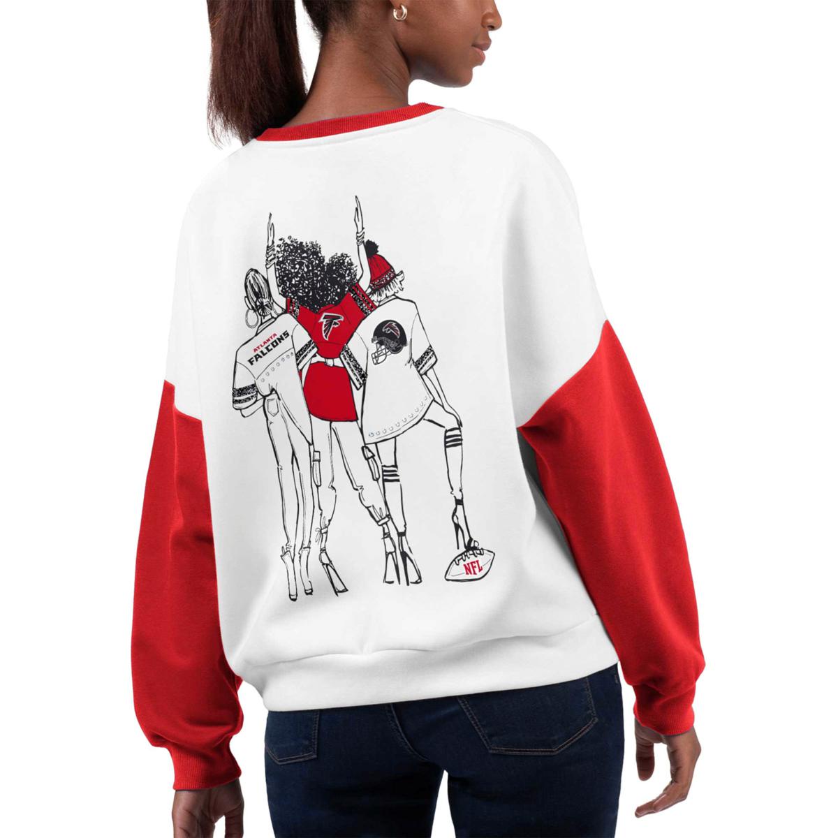 Officially Licensed NFL Women's A-Game Fleece Sweatshirt by Glll - Falcons