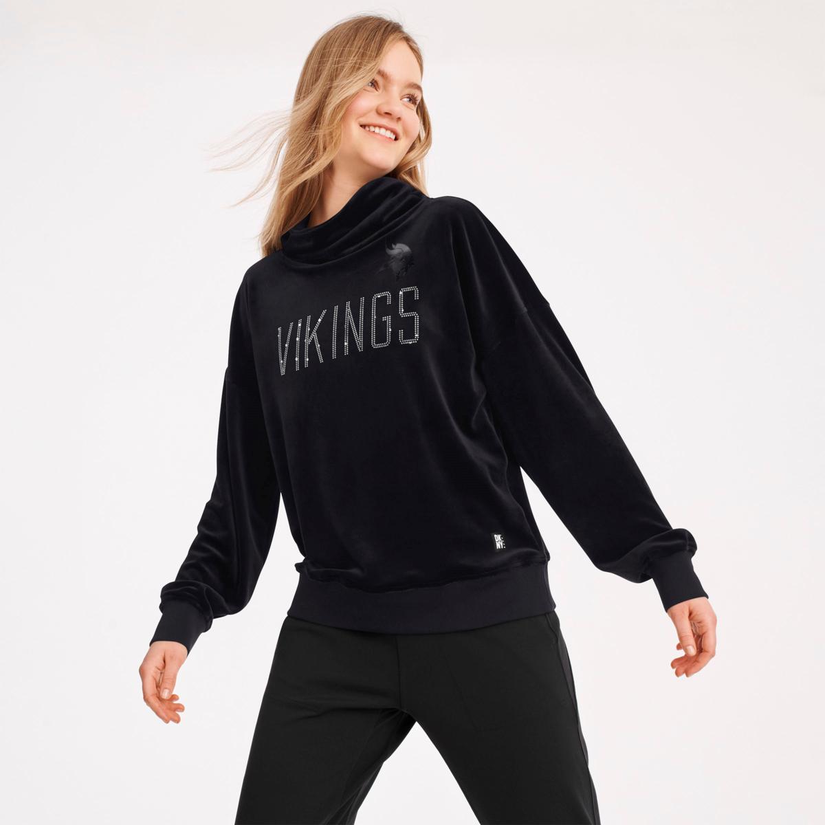 Football Fan Shop Officially Licensed NFL Women's A-Game Fleece Sweatshirt by Glll - Vikings