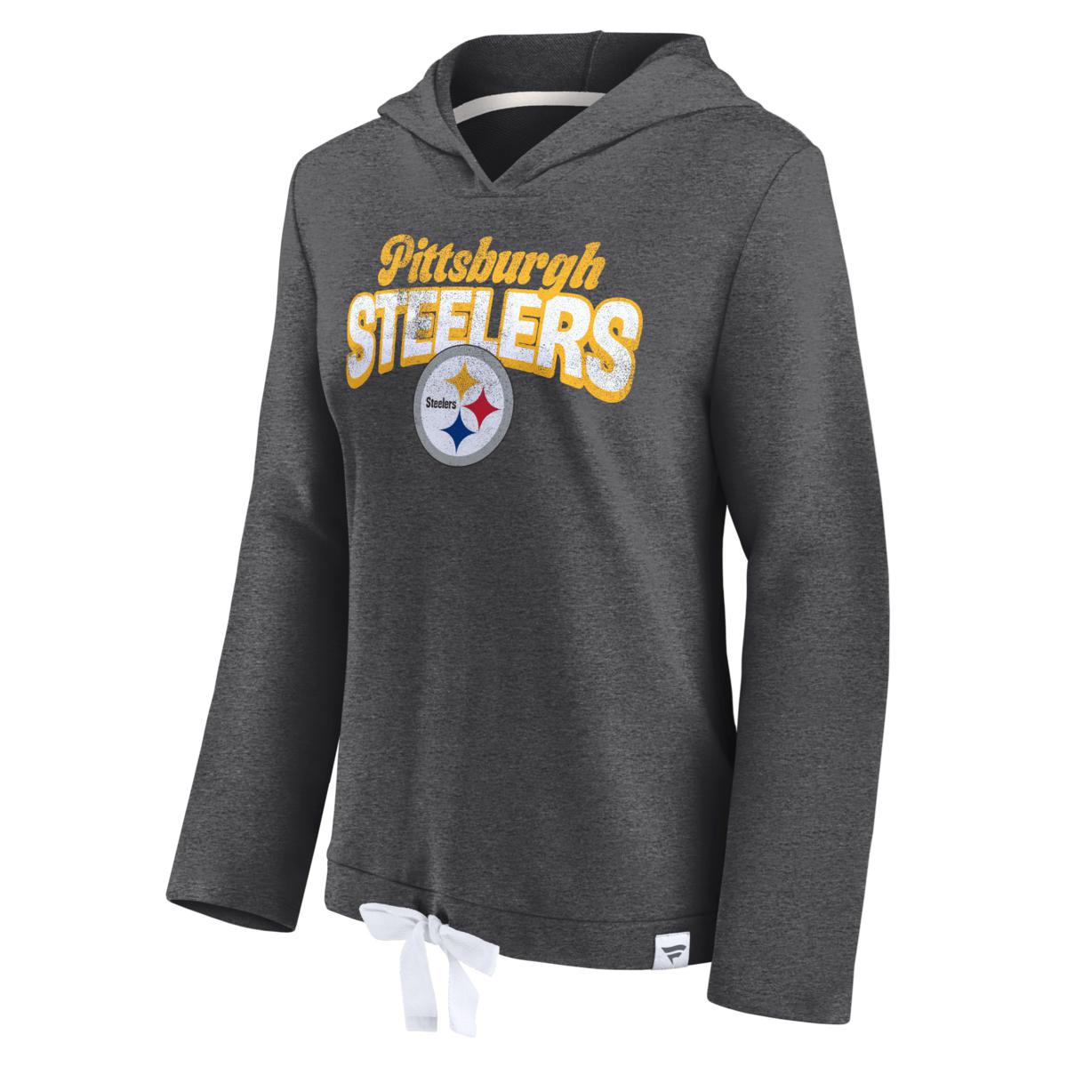 Women's Pittsburgh Steelers Concepts Sport Cream/Gray Pendant French Terry  Long Sleeve Top