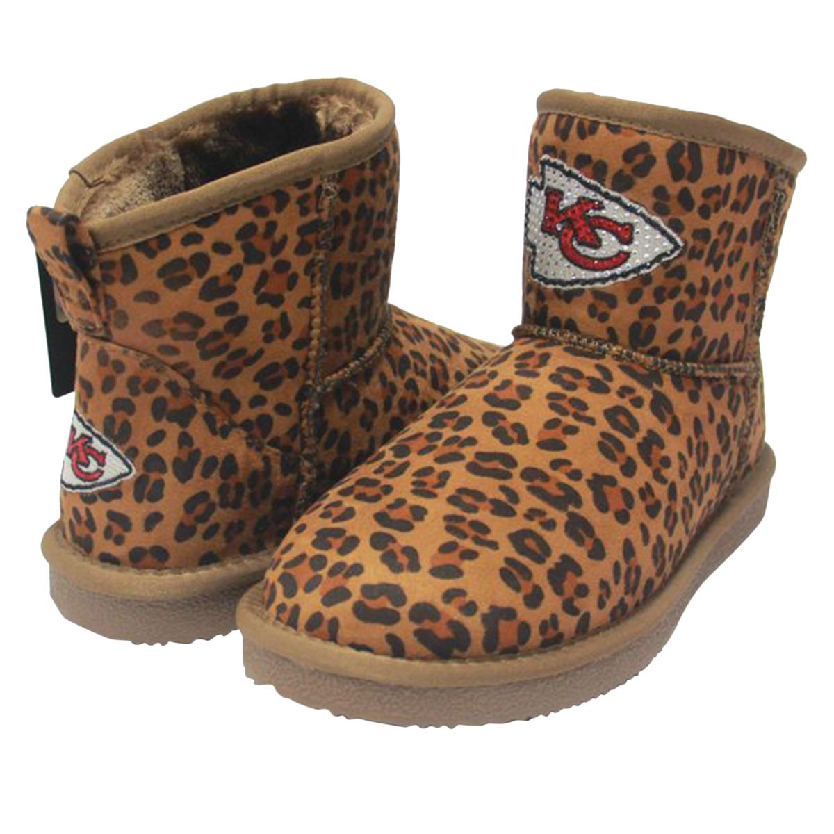 Officially Licensed NFL Women's Leopard-Print Bling Boot by Love Cuce
