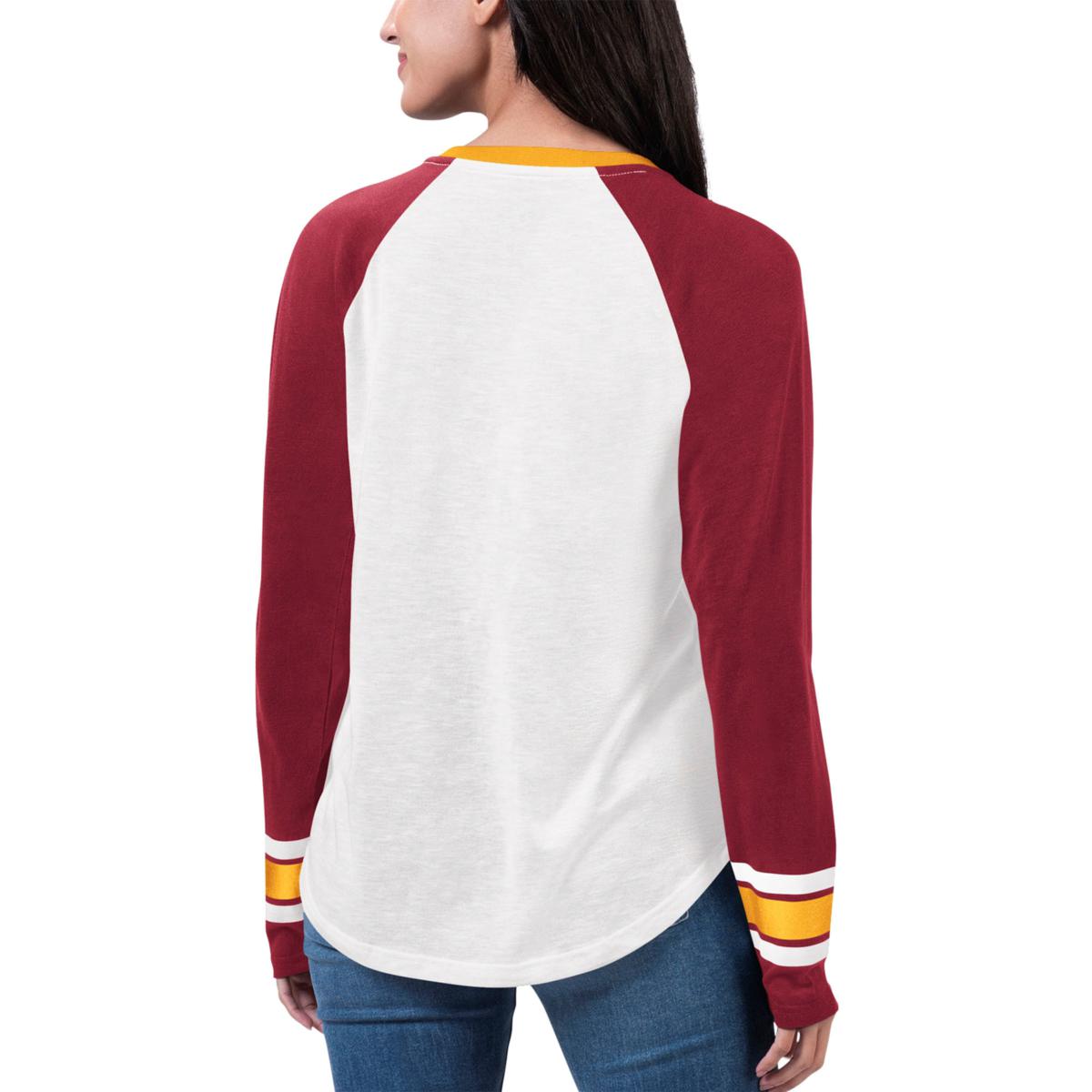 Women's Wear by Erin Andrews White Arizona Cardinals Domestic Cropped Long Sleeve T-Shirt Size: Small