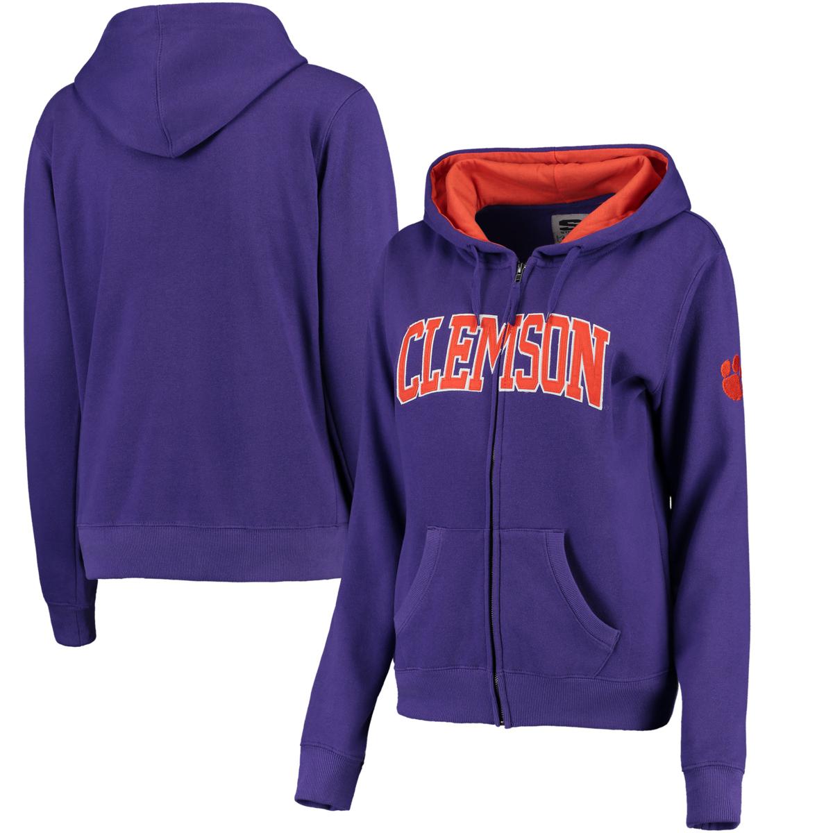 Officially Licensed Women s Purple Arch Name Full Zip Hoodie