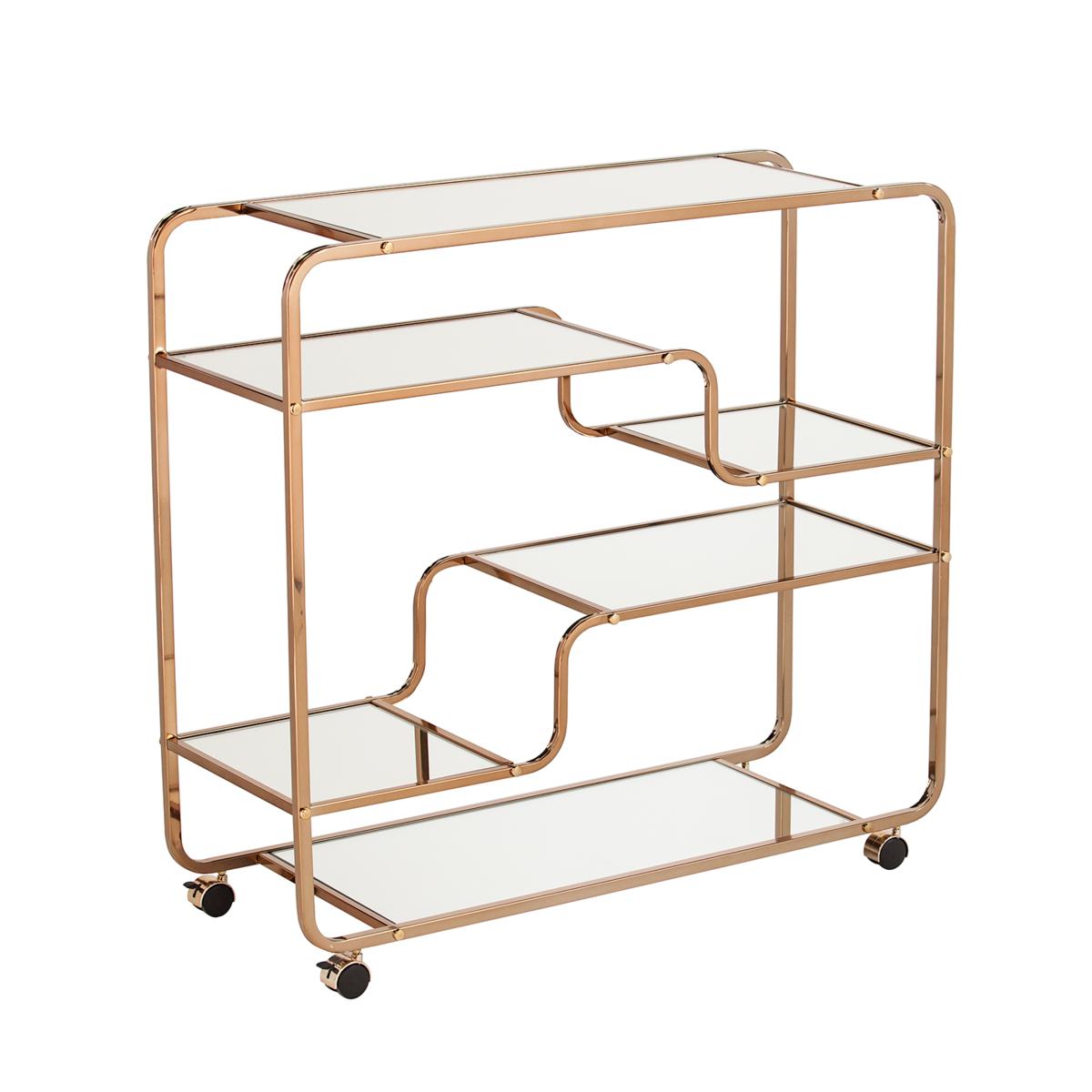 Oliana Art Deco Mirrored Bar Cart - 8888682 | HSN