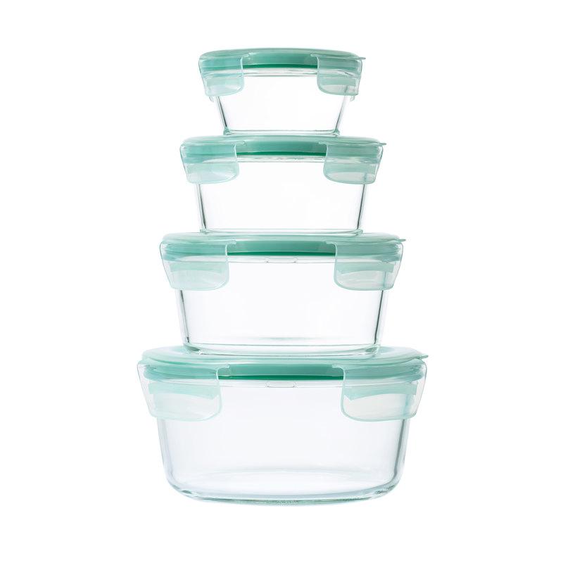 OXO Good Grips SNAP 8-Piece Round Glass Storage Set - Reading China & Glass