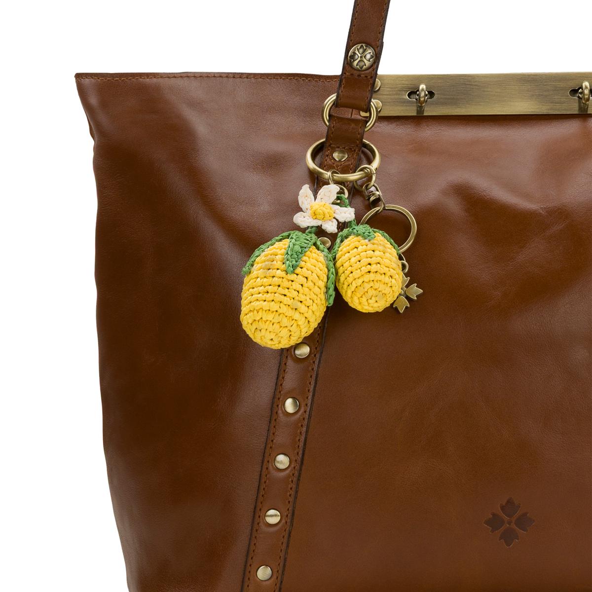Patricia Nash Crochet Raffia Lemon Bag Charm | HSN