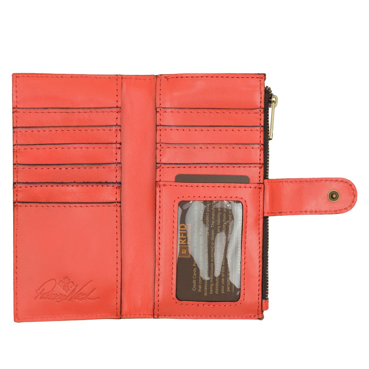VISCONTI RFID Super Slim Leather Wallet Black / Orange 