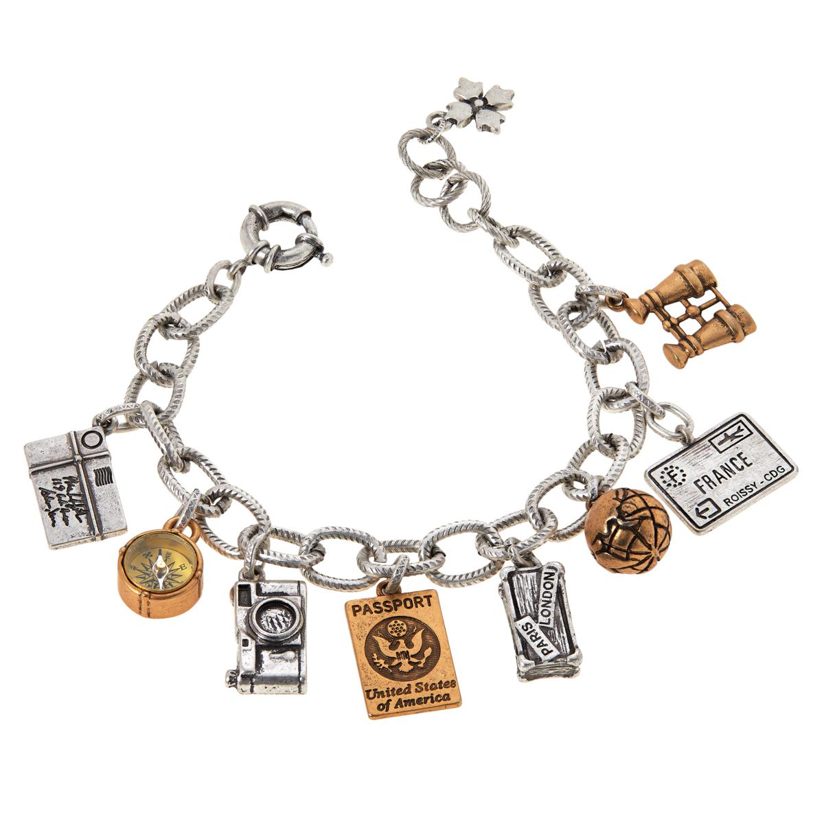 Patricia Nash World Traveler Two-Tone Dangle Bracelet