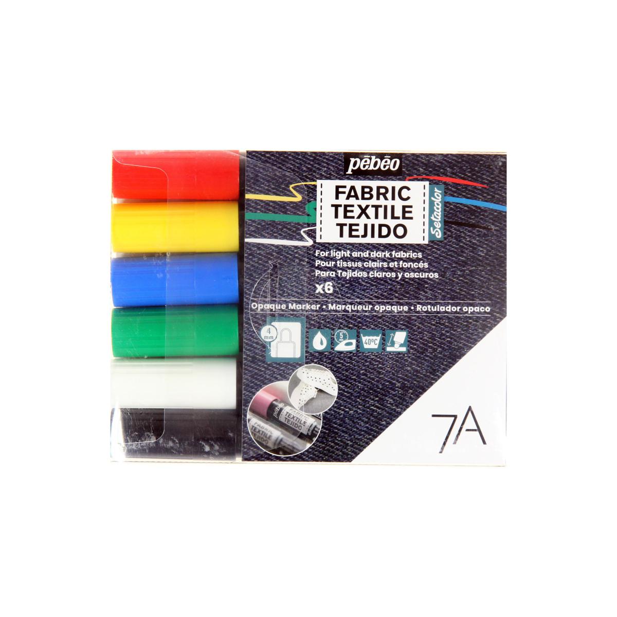 Pebeo 7A Fabric Markers 4 mm Pastel - 20445655