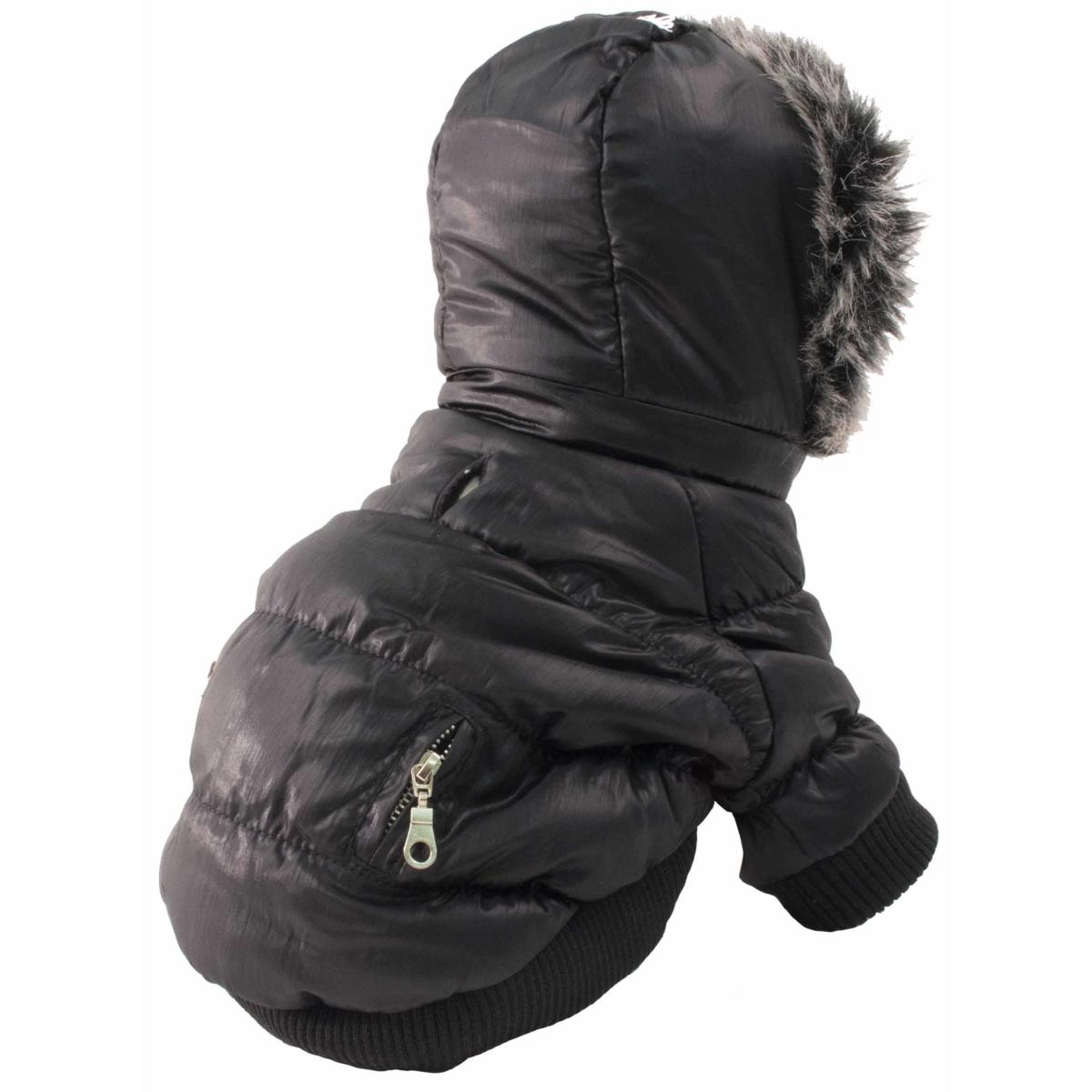 Pet Life Metallic Fashion Dog Parka Coat with Removable Hood