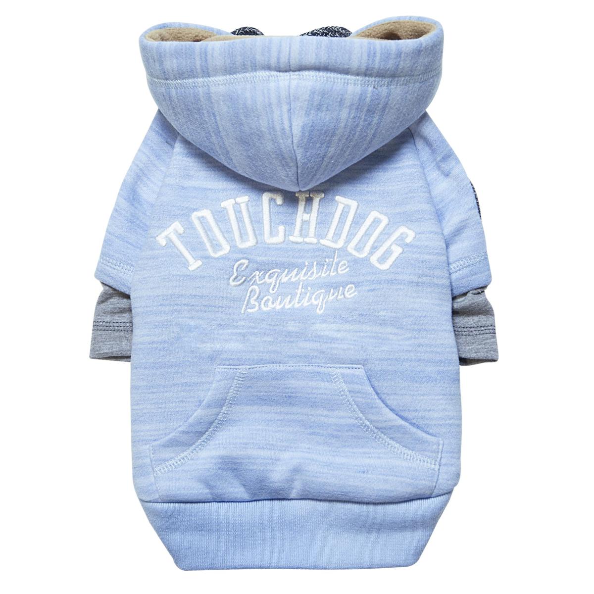 Pet Life Touchdog Hampton Beach Ultra Soft Cotton Blue Dog Hoodie