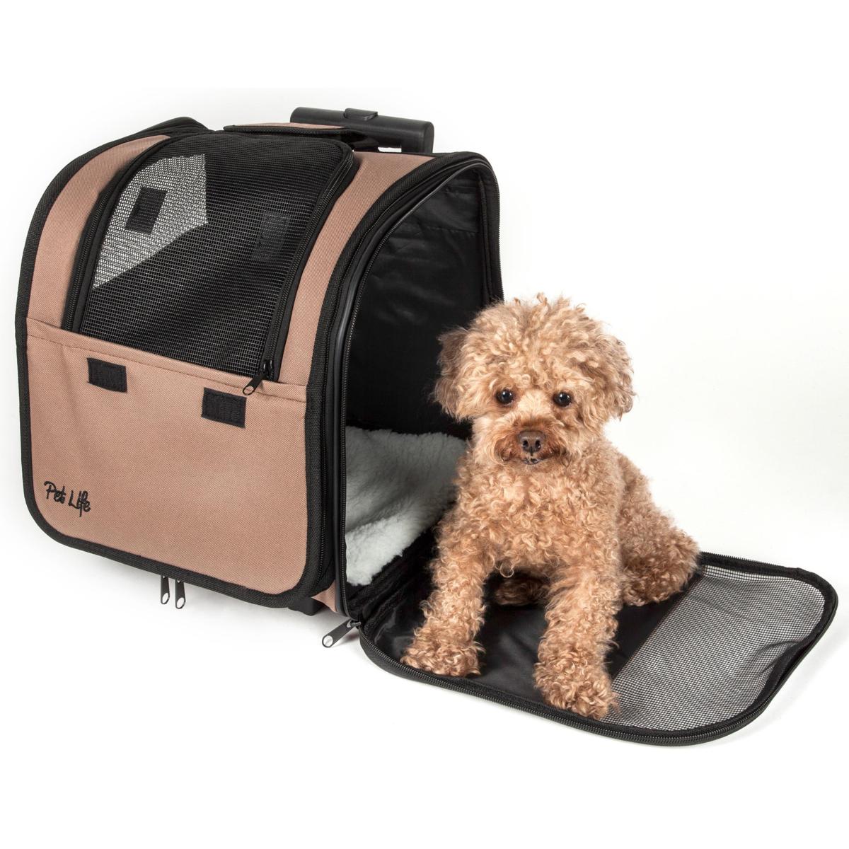 Pet Life Tough-Shell Wheeled Collapsible Final Destination Pet Carrier - Black