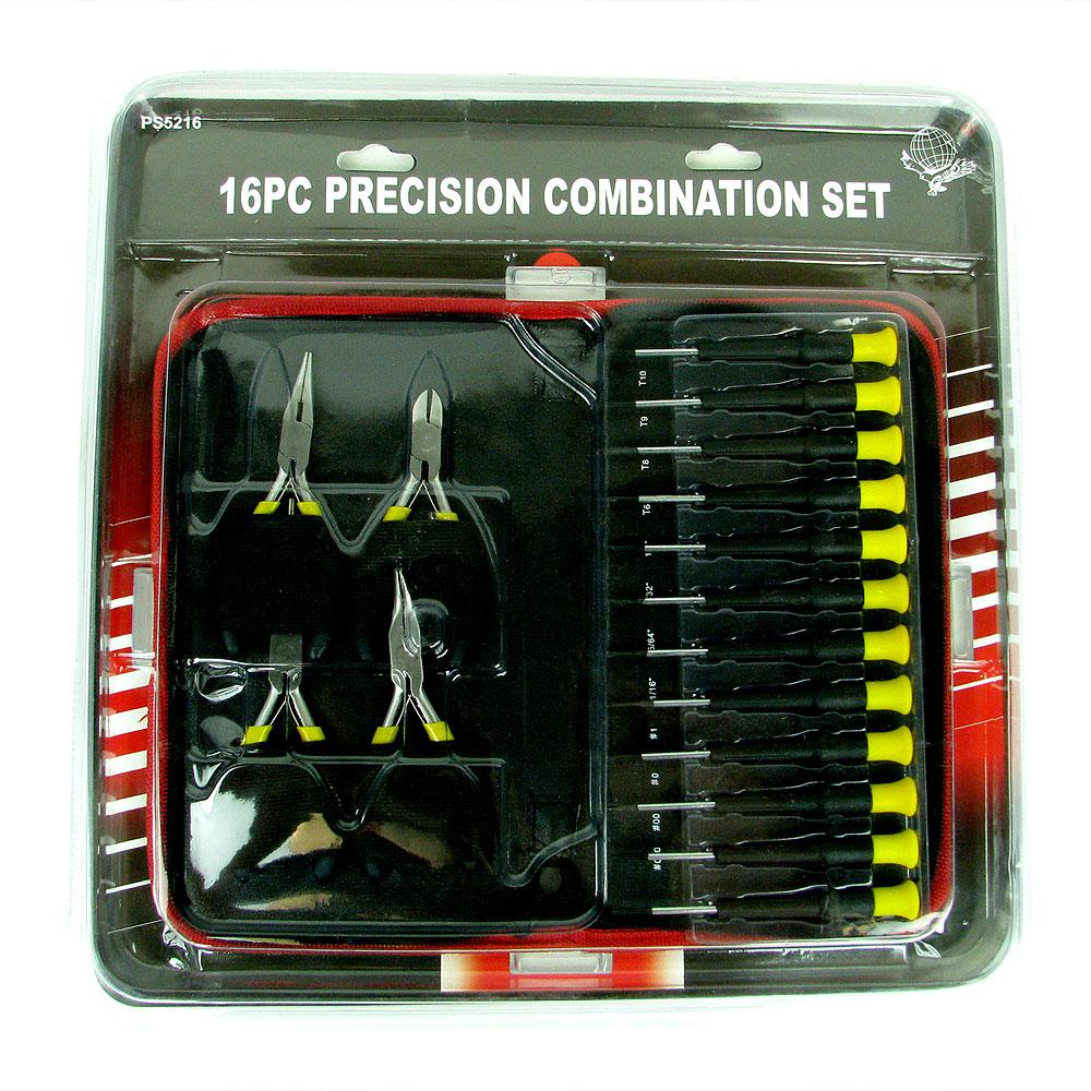 Precision Screwdriver and Pliers Set: 16 Pieces