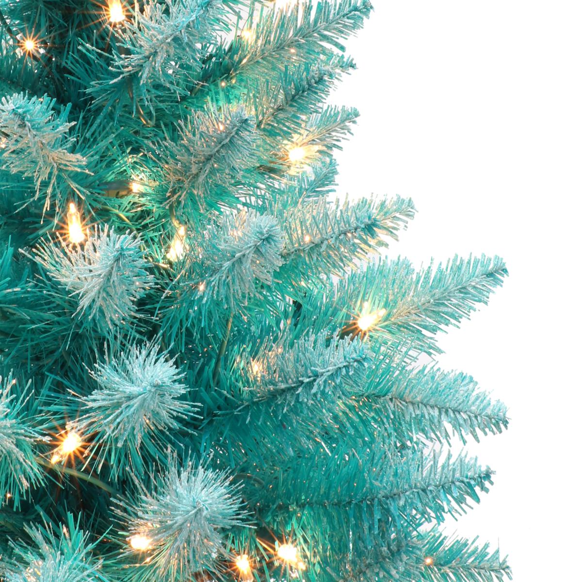 pre lit turquoise christmas tree