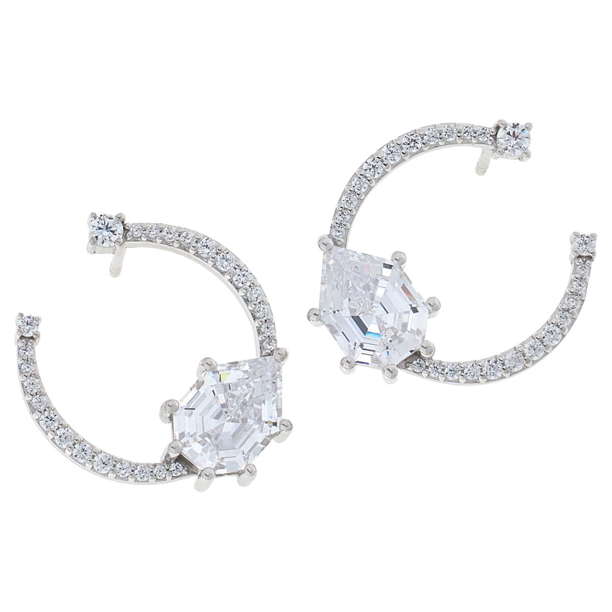 Radiance by Absolute™ 6.18ctw Specialty Cut Hoop Stud