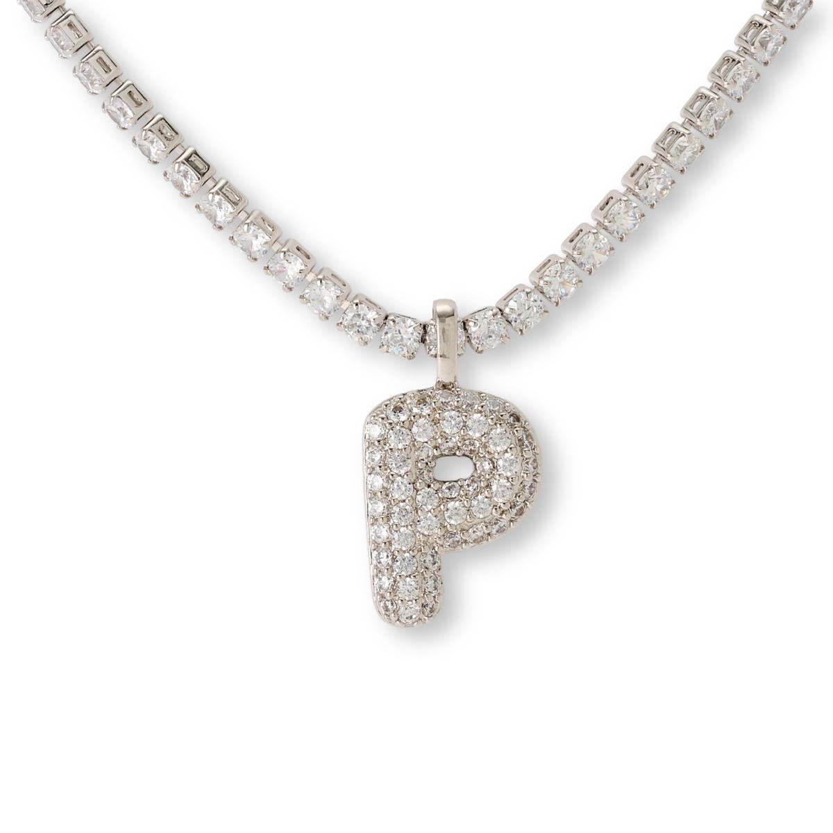 Radiance by Absolute™ Initial Tennis Necklace - Silvertone | HSN