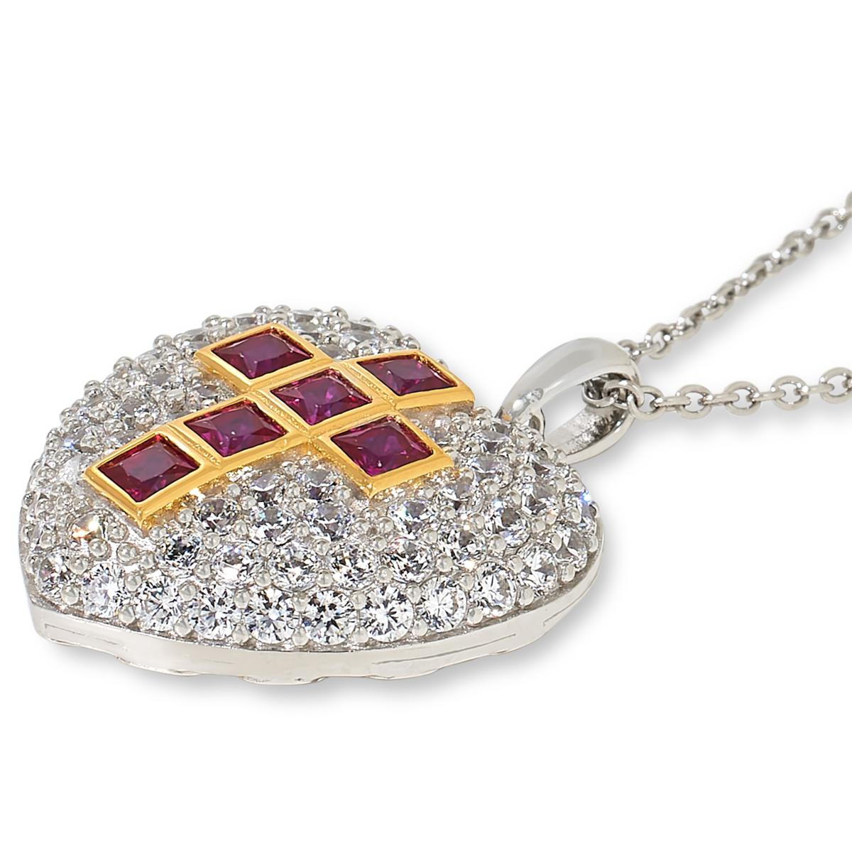 Radiance by Absolute™ Pavé Heart with Cross Pendant with