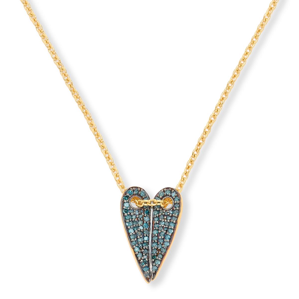 Rarities 1/3ctw Colored Diamond Heart Drop Necklace