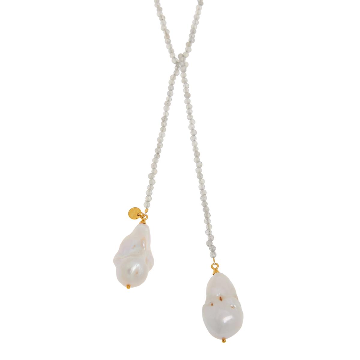 Rarities Baroque Cultured Pearl and Gemstone Lariat Necklace