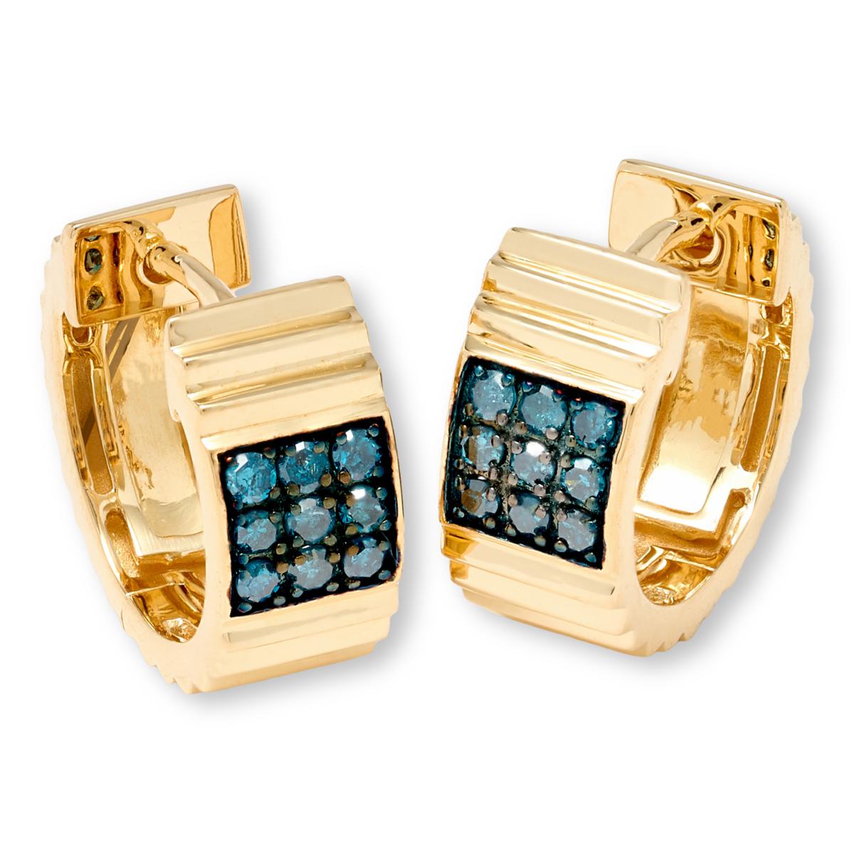 Rarities Gold-Plated Colored Diamond Hugger Hoop Earrings