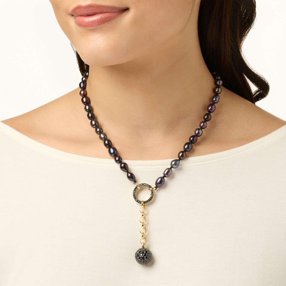 Rarities Peacock Pearl and Black Spinel Gold Plated Necklace