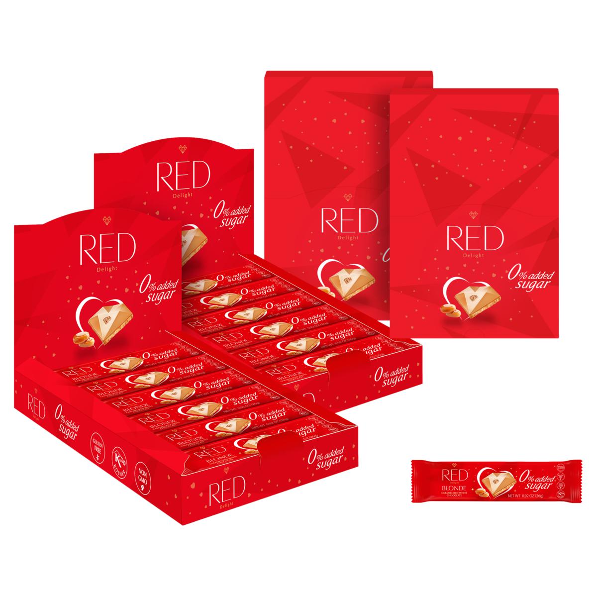 RED Chocolate 48Count Grab and Go Blonde Chocolate Bars Ships 10/14