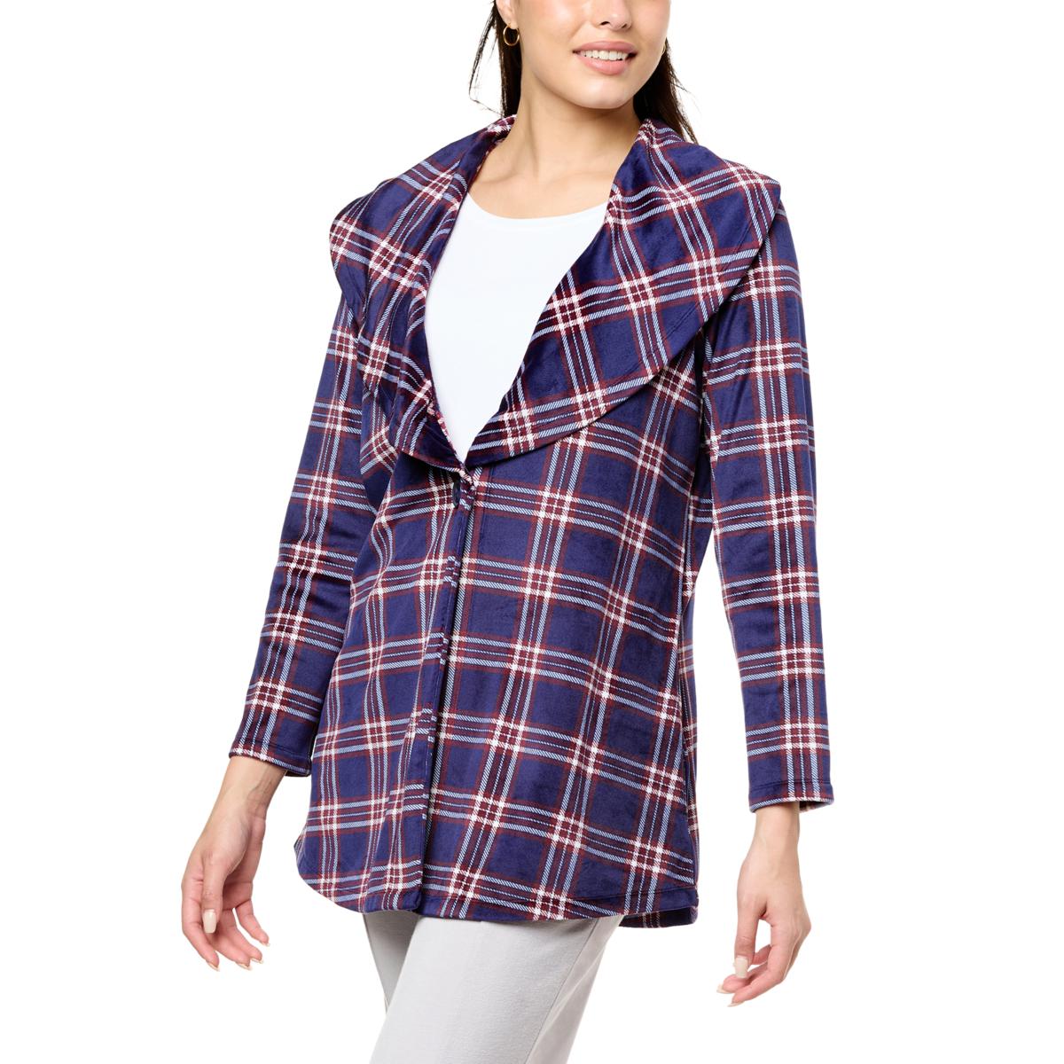 Retreat by Rhonda Shear Plaid Cardigan