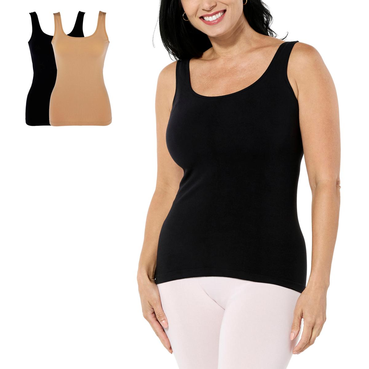 Rhonda Shear 2 Pack Ahh Seamless Cotton Smoothing Tank 20829608 Hsn 9637