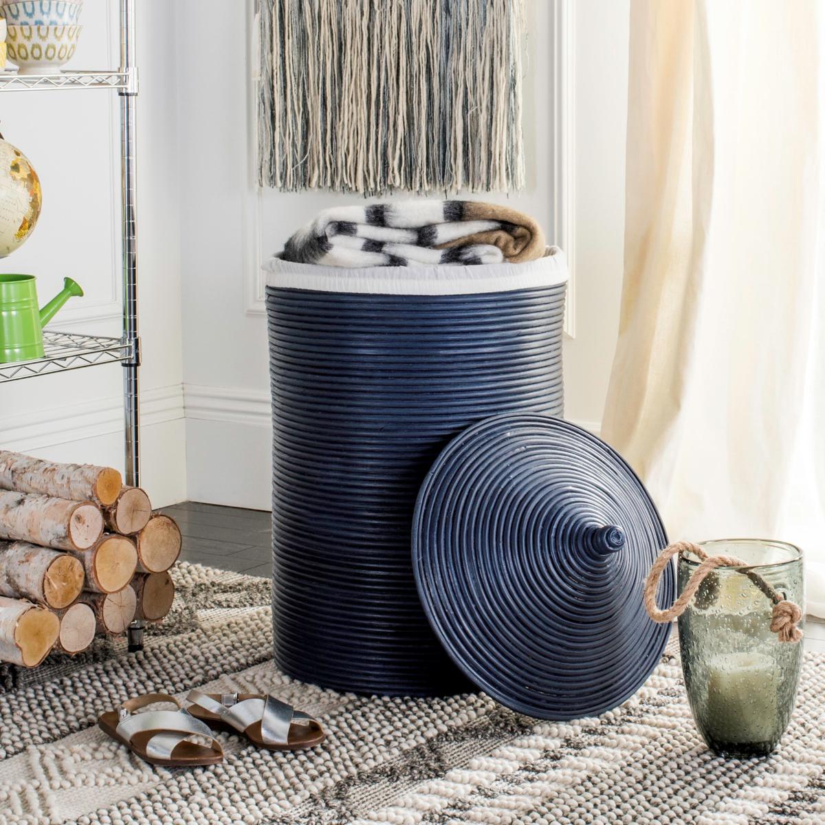 Safavieh Wellington Rattan Storage Hamper With Liner | HSN