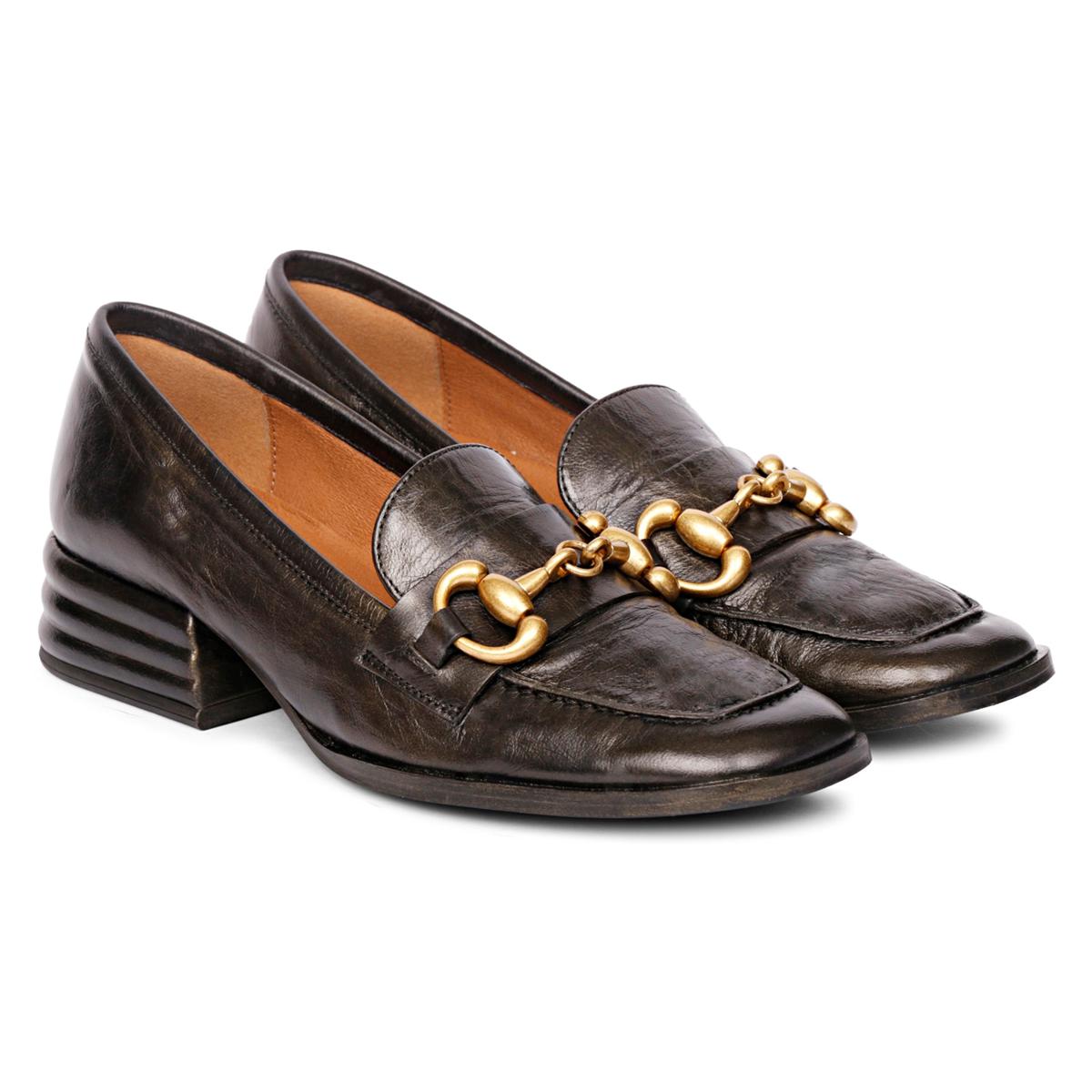 Saint G Jenny Mustard Suede Block Heels Leather or Suede Loafer