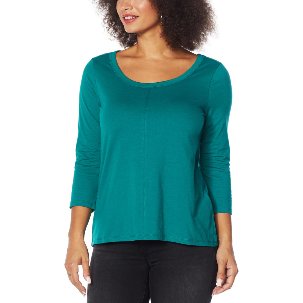 Skinnygirl Camille 3/4 Sleeve Jersey Knit Tee - 20084243 | HSN