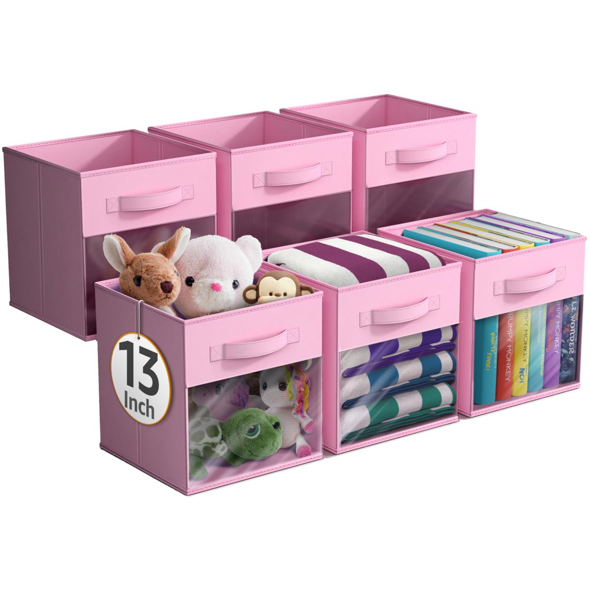 Sorbus Foldable Storage Cubes - 6 Pack, 11 Inch, Black And White Fabric Foldable Storage And Organization Versatile Use Collapsible Storage Lightweight And Durable Srbu2852