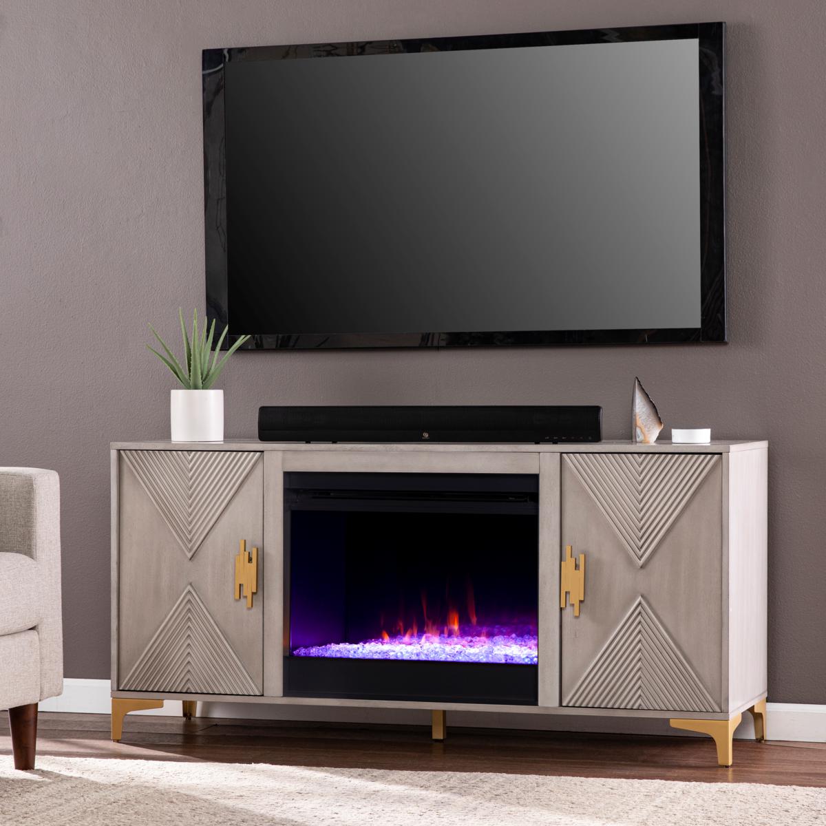 Southern Enterprises Heraldi Color Changing Fireplace with Media
