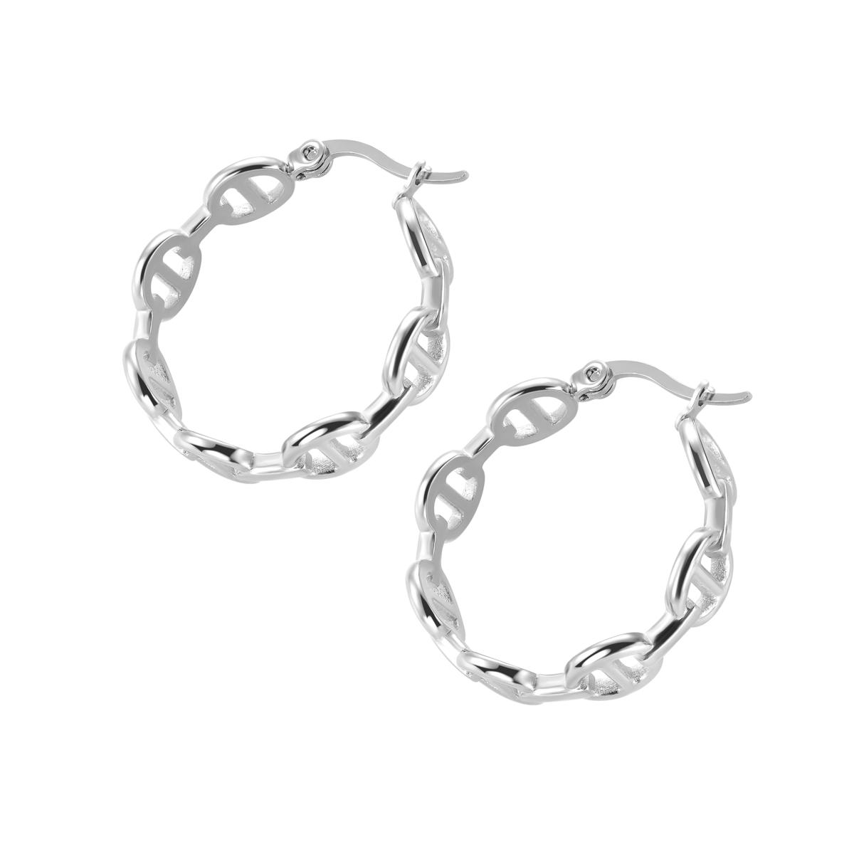 Stately Steel Buckle Hoop Earrings 23561865 HSN