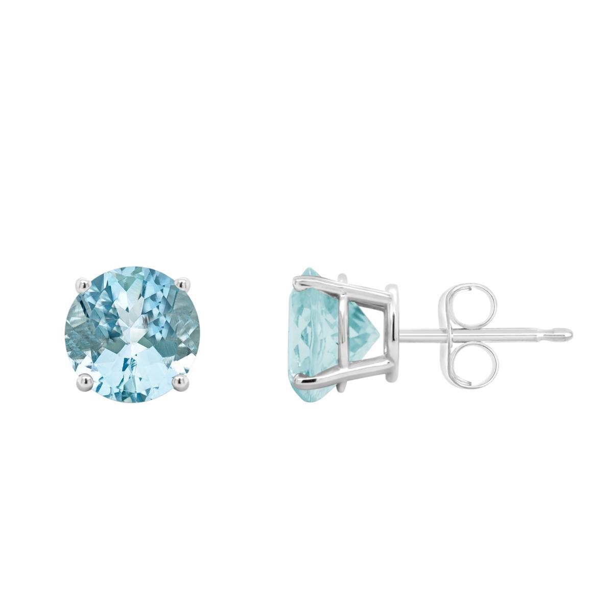 sterling silver aquamarine stud earrings