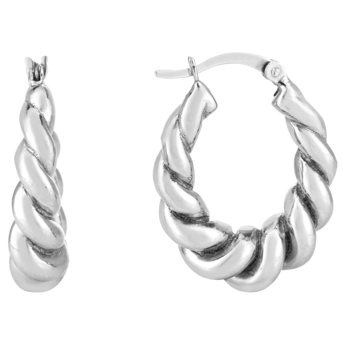 Sterling Silver Large Polished Hoop Earrings