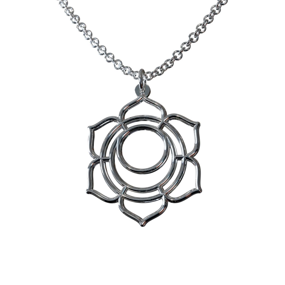 Sterling Silver Sacral Chakra Pendant with Chain